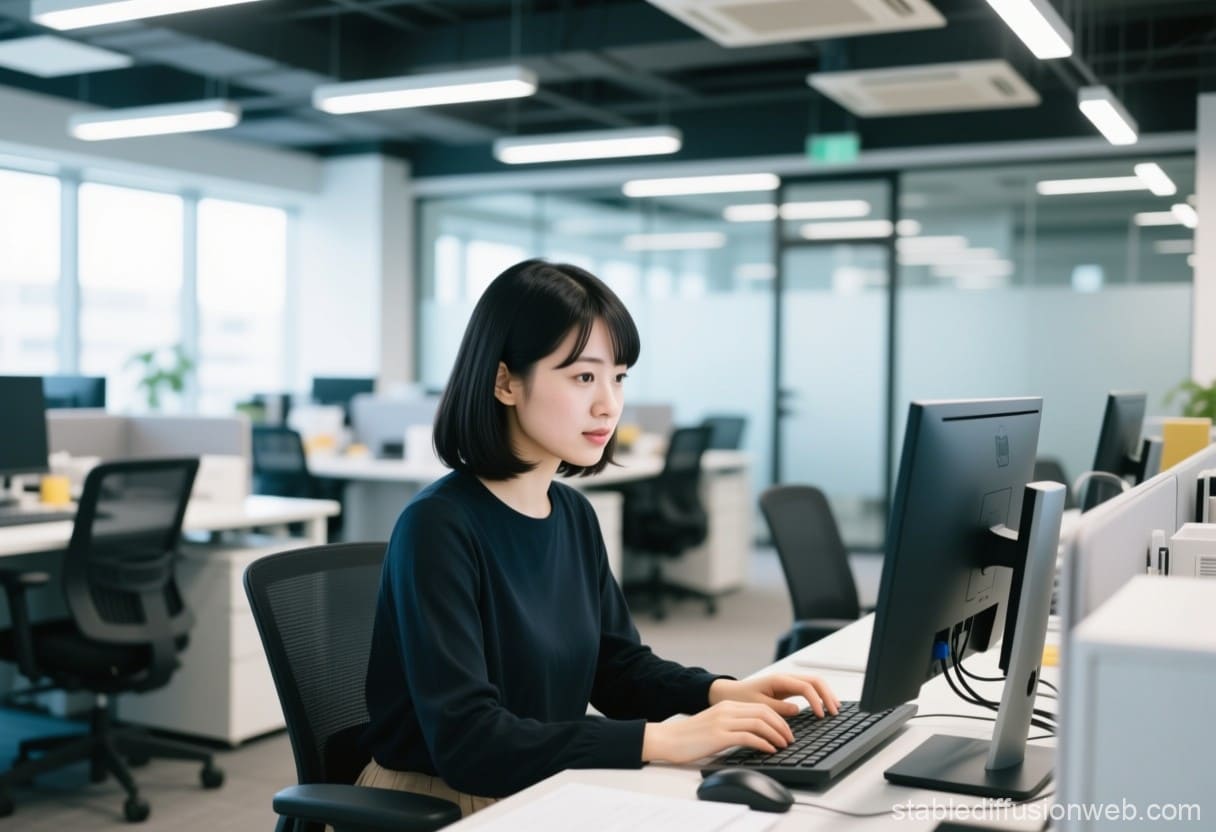 オフィスで働く女性